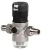 Edelstahl-Druckminderer von BWT mit zwei Anschlüssen und manuell einstellbarem Druckregler. Sichtfenster zur Kontrolle des Drucks.